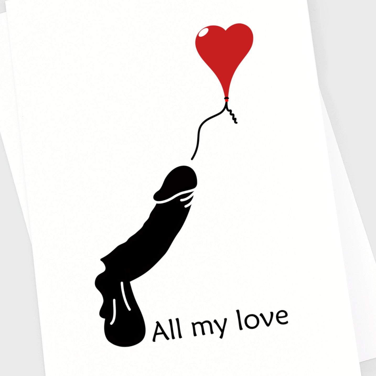 Valentine's Anniversary Card - Cock Balloon