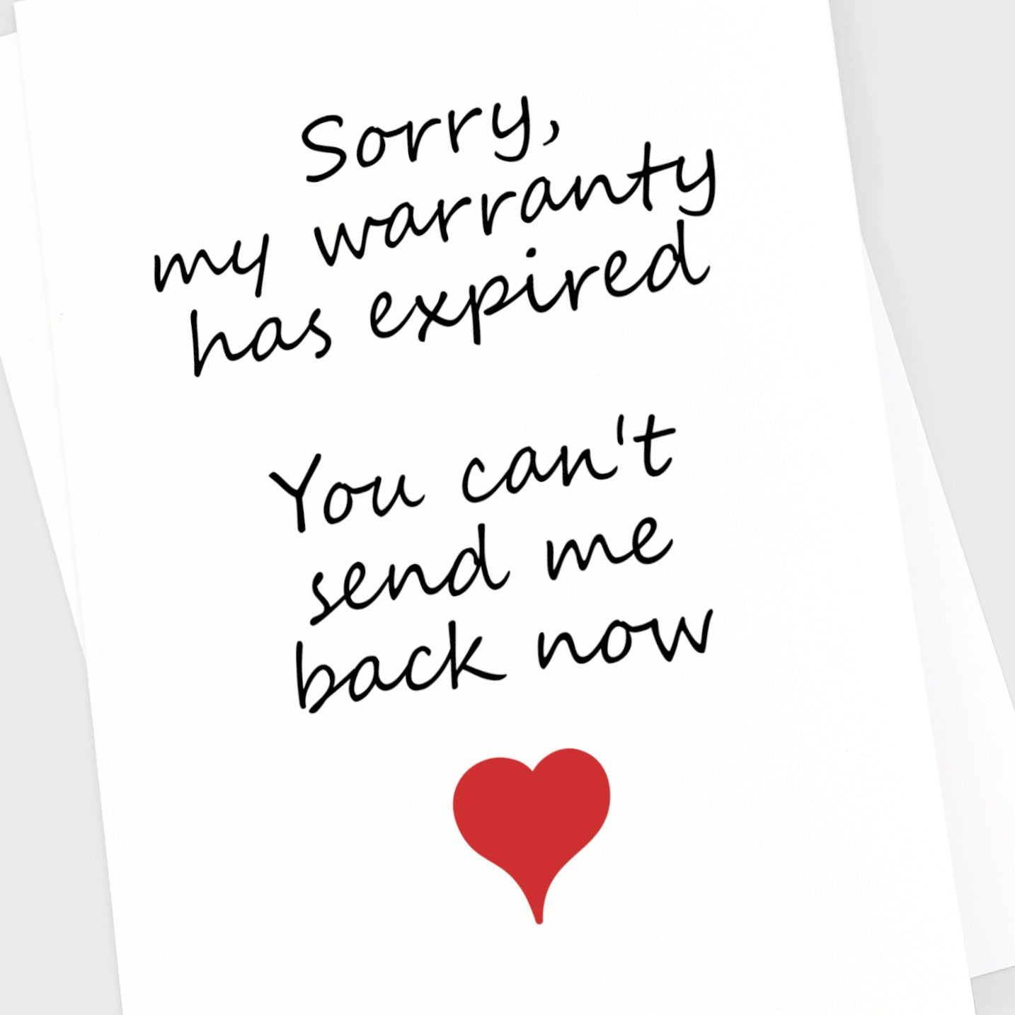 Valentine's Anniversary Card - Warranty