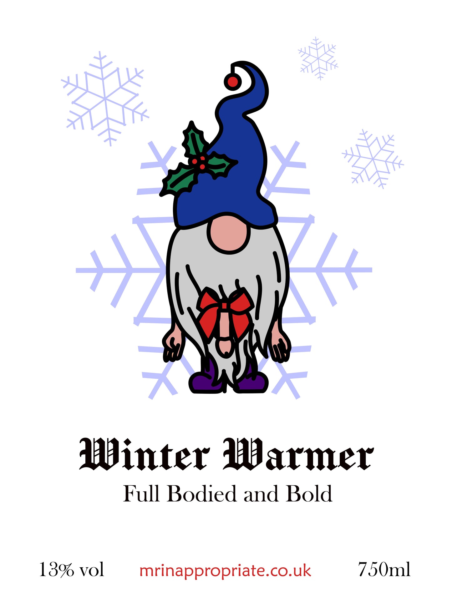 Christmas Wine Labels (x2) - Winter Warmer