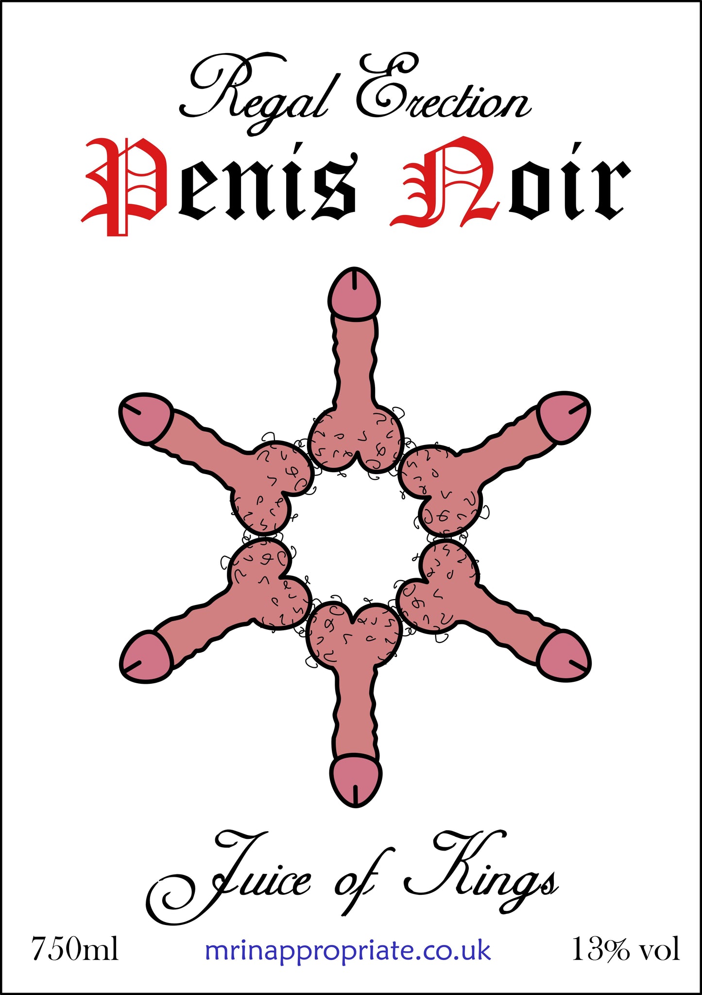 Wine Labels (x2) - Penis Noir